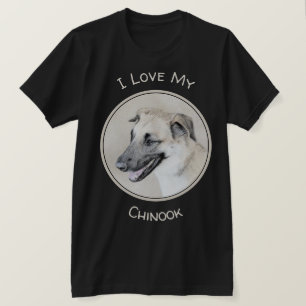 Chinook (Helicopter Ohren) Malerei - Hundekunst T-Shirt