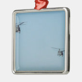 Chinook-Hubschrauber Silbernes Ornament (Links)