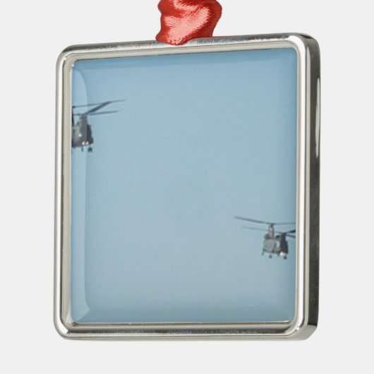 Chinook-Hubschrauber Silbernes Ornament (Links)