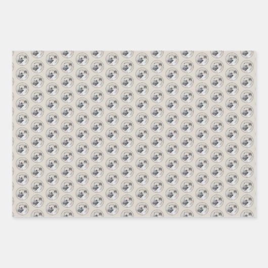 Chinook (Hubschrauberohren) Malerei - Hundekunst Geschenkpapier Set (Vorderseite)