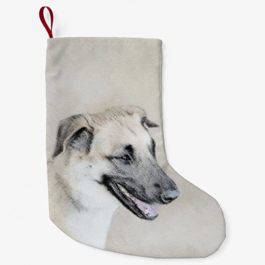 Chinook (Hubschrauberohren) Malerei - Hundekunst Kleiner Weihnachtsstrumpf (Vorderseite)