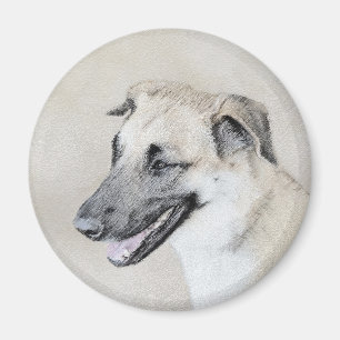 Chinook (Hubschrauberohren) Malerei - Hundekunst Magnet