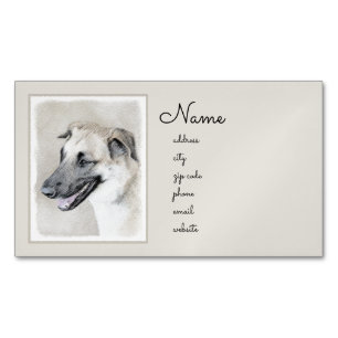 Chinook (Hubschrauberohren) Malerei - Hundekunst Magnetische Visitenkarte