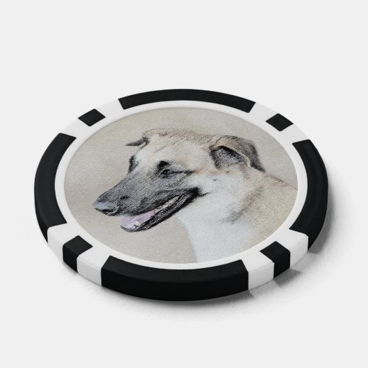 Chinook (Hubschrauberohren) Malerei - Hundekunst Pokerchips (Einzeln)