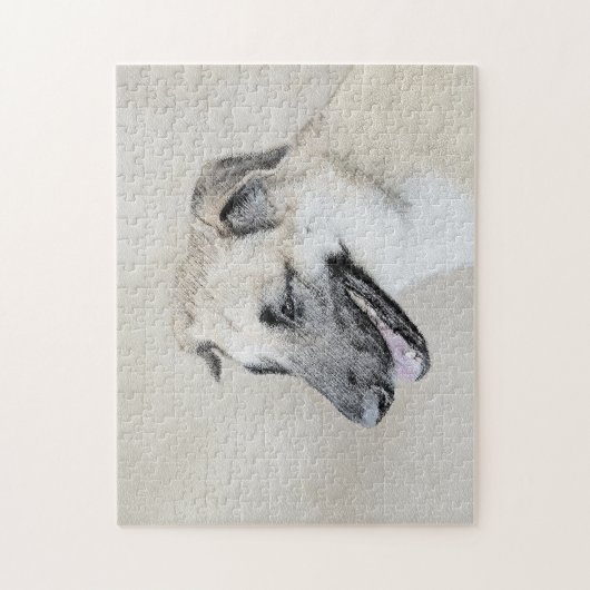 Chinook (Hubschrauberohren) Malerei - Hundekunst Puzzle (Vertikal)