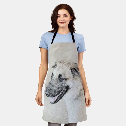 Chinook (Hubschrauberohren) Malerei - Hundekunst Schürze (Getragen)