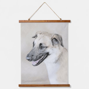 Chinook (Hubschrauberohren) Malerei - Hundekunst Wandteppich Mit Holzrahmen