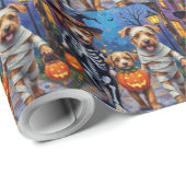 Chinook Hunde Trick-or-Treating Halloween-Kostüm Geschenkpapier (Rolleneckpunkt)