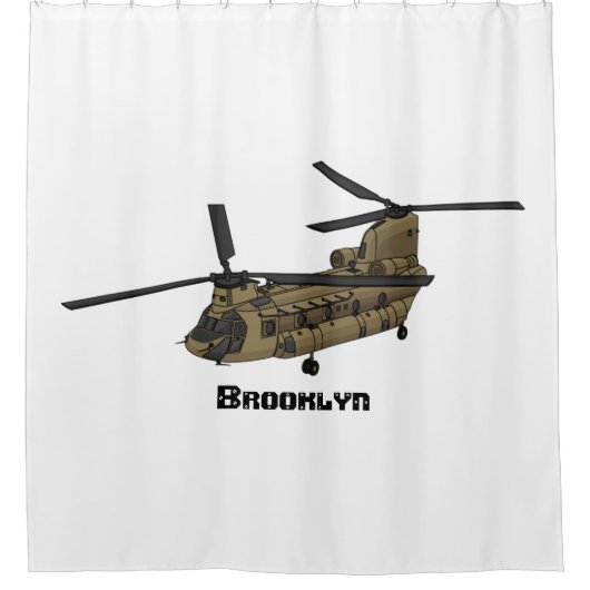 Chinook-Illustration für Militärhubschrauber Duschvorhang (Vorderseite)