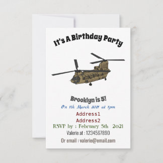 Chinook-Illustration für Militärhubschrauber Einladung