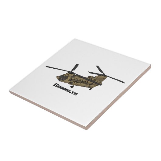 Chinook-Illustration für Militärhubschrauber Fliese (Seite)