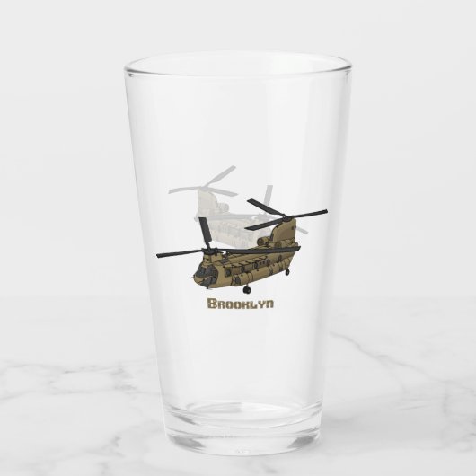Chinook-Illustration für Militärhubschrauber Glas (Rückseite)