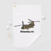 Chinook-Illustration für Militärhubschrauber Golfhandtuch (Insitu)