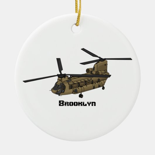 Chinook-Illustration für Militärhubschrauber Keramik Ornament (Vorne)