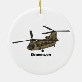 Chinook-Illustration für Militärhubschrauber Keramik Ornament (Hinten)