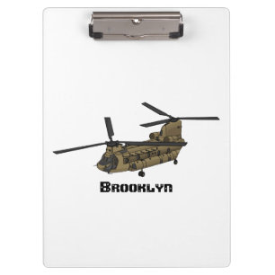 Chinook-Illustration für Militärhubschrauber Klemmbrett