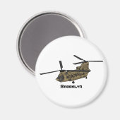 Chinook-Illustration für Militärhubschrauber Magnet (Vorderseite/Rückseite)