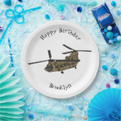 Chinook-Illustration für Militärhubschrauber Pappteller (Party)