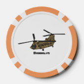 Chinook-Illustration für Militärhubschrauber Pokerchips (Rückseite)