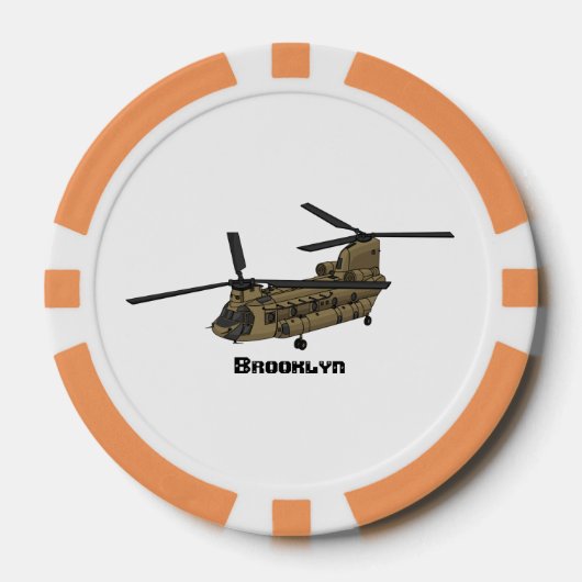 Chinook-Illustration für Militärhubschrauber Pokerchips (Vorderseite)