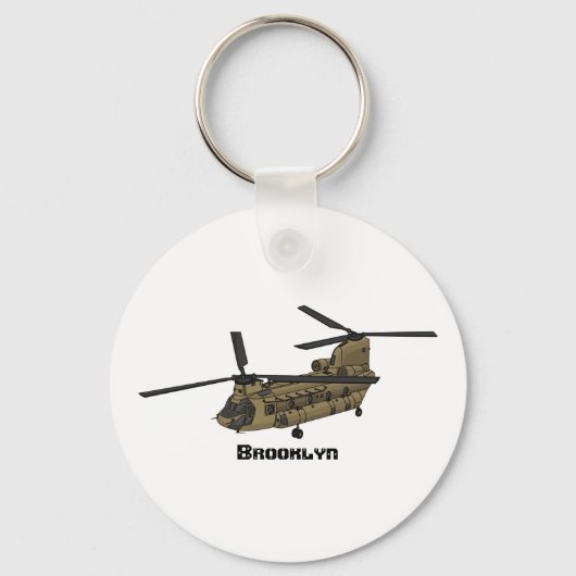 Chinook-Illustration für Militärhubschrauber Schlüsselanhänger (Vorderseite)
