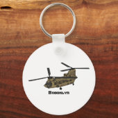 Chinook-Illustration für Militärhubschrauber Schlüsselanhänger (Vorderseite)
