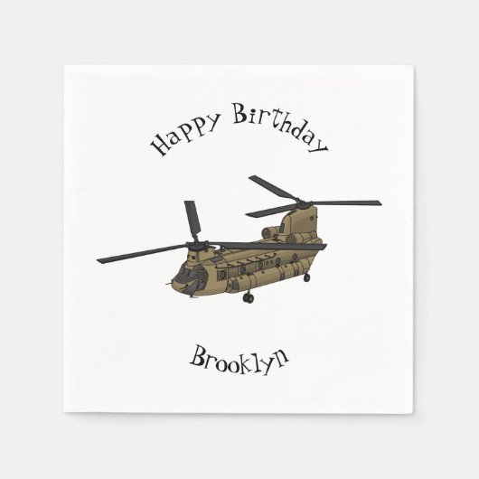Chinook-Illustration für Militärhubschrauber Serviette (Vorderseite)