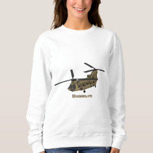Chinook-Illustration für Militärhubschrauber Sweatshirt