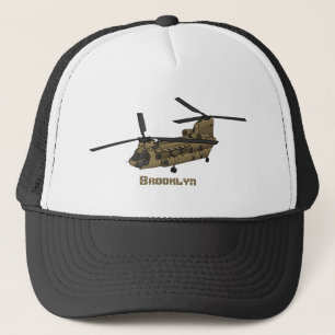 Chinook-Illustration für Militärhubschrauber Truckerkappe