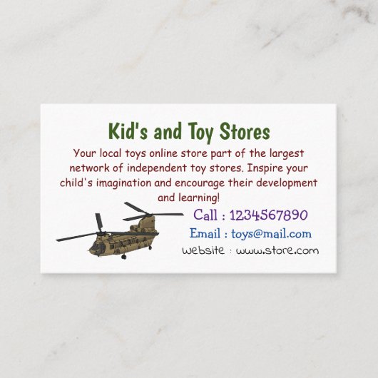 Chinook-Illustration für Militärhubschrauber Visitenkarte (Vorderseite)