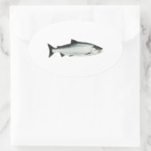 Chinook - King Salmon Ovaler Aufkleber (Tasche)