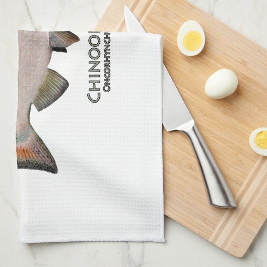 Chinook - Königslachs (Phase laichend) Geschirrtuch (Viertel Falte)