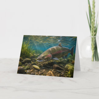 Chinook-Lachs & Köder-Grußkarte Karte