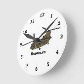 Chinook military helicopter illustration runde wanduhr (Winkel)