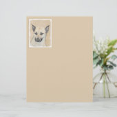 Chinook (Ohrspitze) Malerei - Original Hundkunst (Stehend Vorderseite)