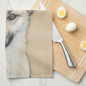 Chinook (Ohrspitze) Malerei - Original Hundkunst Geschirrtuch (Viertel Falte)