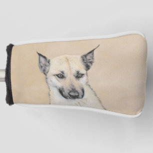 Chinook (Ohrspitze) Malerei - Original Hundkunst Golf Headcover