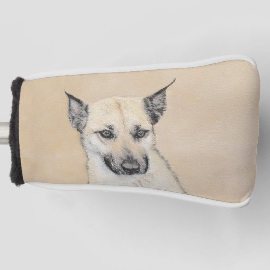Chinook (Ohrspitze) Malerei - Original Hundkunst Golf Headcover (Vorderseite)