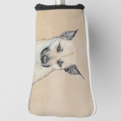 Chinook (Ohrspitze) Malerei - Original Hundkunst Golf Headcover (Rotieren 90)