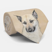 Chinook (Ohrspitze) Malerei - Original Hundkunst Krawatte (Gerollt)