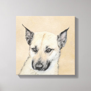 Chinook (Ohrspitze) Malerei - Original Hundkunst Leinwanddruck