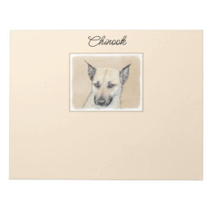 Chinook (Ohrspitze) Malerei - Original Hundkunst Notizblock