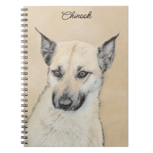Chinook (Ohrspitze) Malerei - Original Hundkunst Notizblock