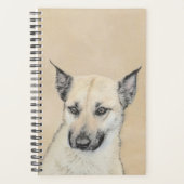 Chinook (Ohrspitze) Malerei - Original Hundkunst Planer (Vorderseite)