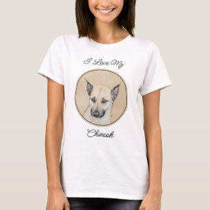 Chinook (Ohrspitze) Malerei - Original Hundkunst T-Shirt