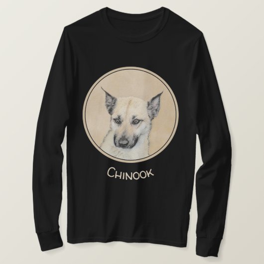 Chinook (Ohrspitze) Malerei - Original Hundkunst T-Shirt (Design vorne)