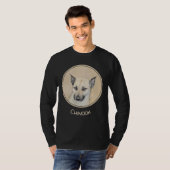 Chinook (Ohrspitze) Malerei - Original Hundkunst T-Shirt (Vorne ganz)