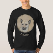 Chinook (Ohrspitze) Malerei - Original Hundkunst T-Shirt (Vorderseite)