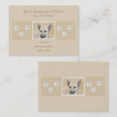 Chinook (Ohrspitze) Malerei - Original Hundkunst Visitenkarte (Vorne/Hinten)