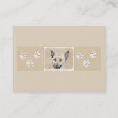 Chinook (Ohrspitze) Malerei - Original Hundkunst Visitenkarte (Rückseite)